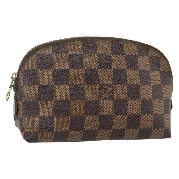 LOUIS VUITTON Damier Ebene Pochette Cosmetic PM Pouch N47516 LV Auth 178953