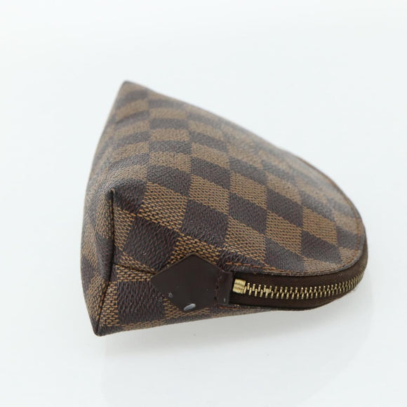 LOUIS VUITTON Damier Ebene Pochette Cosmetic PM Pouch N47516 LV Auth 178953