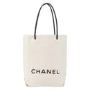 CHANEL Essential Hand Bag Leather White CC Auth 178954V-13