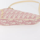 Christian Dior Trotter Canvas Saddle Pouch PVC Pink Silver Auth 178955-11