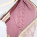 Christian Dior Trotter Canvas Saddle Pouch PVC Pink Silver Auth 178955-17