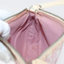 Christian Dior Trotter Canvas Saddle Pouch PVC Pink Silver Auth 178955-18