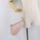 Christian Dior Trotter Canvas Saddle Pouch PVC Pink Silver Auth 178955-20