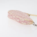 Christian Dior Trotter Canvas Saddle Pouch PVC Pink Silver Auth 178955-4