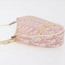 Christian Dior Trotter Canvas Saddle Pouch PVC Pink Silver Auth 178955-5