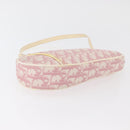 Christian Dior Trotter Canvas Saddle Pouch PVC Pink Silver Auth 178955-9