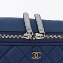 CHANEL Matelasse Christmas 2012 PC Case Nylon Blue Silver CC Auth 178958A-9