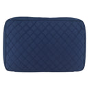 CHANEL Matelasse Christmas 2012 PC Case Nylon Blue Silver CC Auth 178958A-2