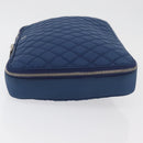 CHANEL Matelasse Christmas 2012 PC Case Nylon Blue Silver CC Auth 178958A-4