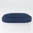 CHANEL Matelasse Christmas 2012 PC Case Nylon Blue Silver CC Auth 178958A-6