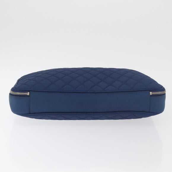 CHANEL Matelasse Christmas 2012 PC Case Nylon Blue Silver CC Auth 178958A