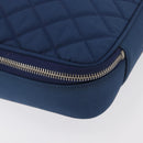 CHANEL Matelasse Christmas 2012 PC Case Nylon Blue Silver CC Auth 178958A-7