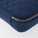 CHANEL Matelasse Christmas 2012 PC Case Nylon Blue Silver CC Auth 178958A-14
