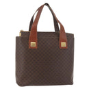 CELINE Macadam Canvas Hand Bag PVC Leather Brown Gold Auth 178960-1