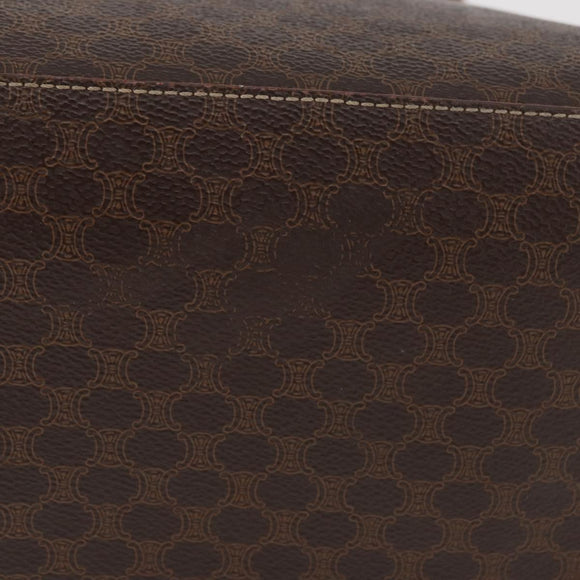 CELINE Macadam Canvas Hand Bag PVC Leather Brown Gold Auth 178960