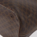 CELINE Macadam Canvas Hand Bag PVC Leather Brown Gold Auth 178960-16