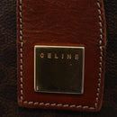 CELINE Macadam Canvas Hand Bag PVC Leather Brown Gold Auth 178960-19