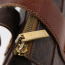 CELINE Macadam Canvas Hand Bag PVC Leather Brown Gold Auth 178960-20