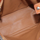 CELINE Macadam Canvas Hand Bag PVC Leather Brown Gold Auth 178960-10