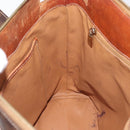 CELINE Macadam Canvas Hand Bag PVC Leather Brown Gold Auth 178960-23