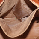 CELINE Macadam Canvas Hand Bag PVC Leather Brown Gold Auth 178960-25