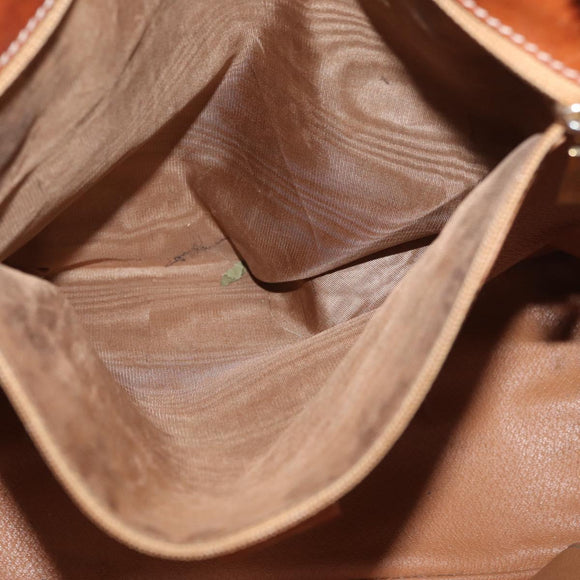 CELINE Macadam Canvas Hand Bag PVC Leather Brown Gold Auth 178960