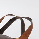 CELINE Macadam Canvas Hand Bag PVC Leather Brown Gold Auth 178960-14