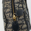 Christian Dior Trotter Canvas Double Saddle Boston Bag Navy Gold Auth 178964A-17