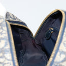 Christian Dior Trotter Canvas Double Saddle Boston Bag Navy Gold Auth 178964A-21