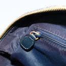 Christian Dior Trotter Canvas Double Saddle Boston Bag Navy Gold Auth 178964A-22