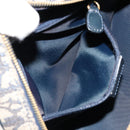 Christian Dior Trotter Canvas Double Saddle Boston Bag Navy Gold Auth 178964A-23