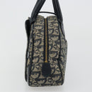 Christian Dior Trotter Canvas Double Saddle Boston Bag Navy Gold Auth 178964A-4