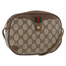 GUCCI GG Supreme Web Sherry Line Bag PVC Beige Gold 89 02 066 Auth 178969-1