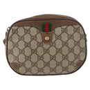 GUCCI GG Supreme Web Sherry Line Bag PVC Beige Gold 89 02 066 Auth 178969-2