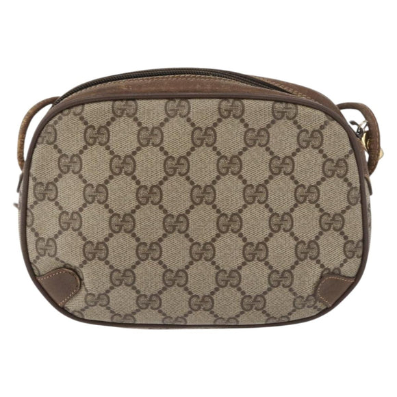 GUCCI GG Supreme Web Sherry Line Bag PVC Beige Gold 89 02 066 Auth 178969