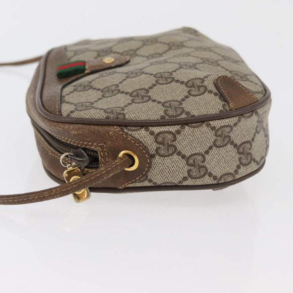 GUCCI GG Supreme Web Sherry Line Bag PVC Beige Gold 89 02 066 Auth 178969