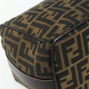 FENDI Zucca Canvas Vanity Pouch Brown Black Auth 178970-15