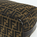 FENDI Zucca Canvas Vanity Pouch Brown Black Auth 178970-8