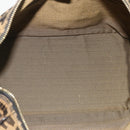 FENDI Zucca Canvas Vanity Pouch Brown Black Auth 178970-11