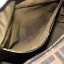 FENDI Zucca Canvas Vanity Pouch Brown Black Auth 178970-21