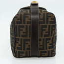 FENDI Zucca Canvas Vanity Pouch Brown Black Auth 178970-3