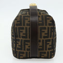 FENDI Zucca Canvas Vanity Pouch Brown Black Auth 178970-4