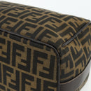 FENDI Zucca Canvas Vanity Pouch Brown Black Auth 178970-14