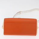 Salvatore Ferragamo Gancini Sofia Hand Bag Leather 2way Orange Gold Auth 178971A-12