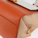 Salvatore Ferragamo Gancini Sofia Hand Bag Leather 2way Orange Gold Auth 178971A-14