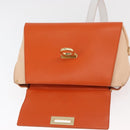 Salvatore Ferragamo Gancini Sofia Hand Bag Leather 2way Orange Gold Auth 178971A-19