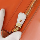 Salvatore Ferragamo Gancini Sofia Hand Bag Leather 2way Orange Gold Auth 178971A-21