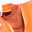 Salvatore Ferragamo Gancini Sofia Hand Bag Leather 2way Orange Gold Auth 178971A-25