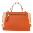 Salvatore Ferragamo Gancini Sofia Hand Bag Leather 2way Orange Gold Auth 178971A-3