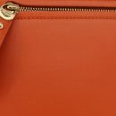 Salvatore Ferragamo Gancini Sofia Hand Bag Leather 2way Orange Gold Auth 178971A-4